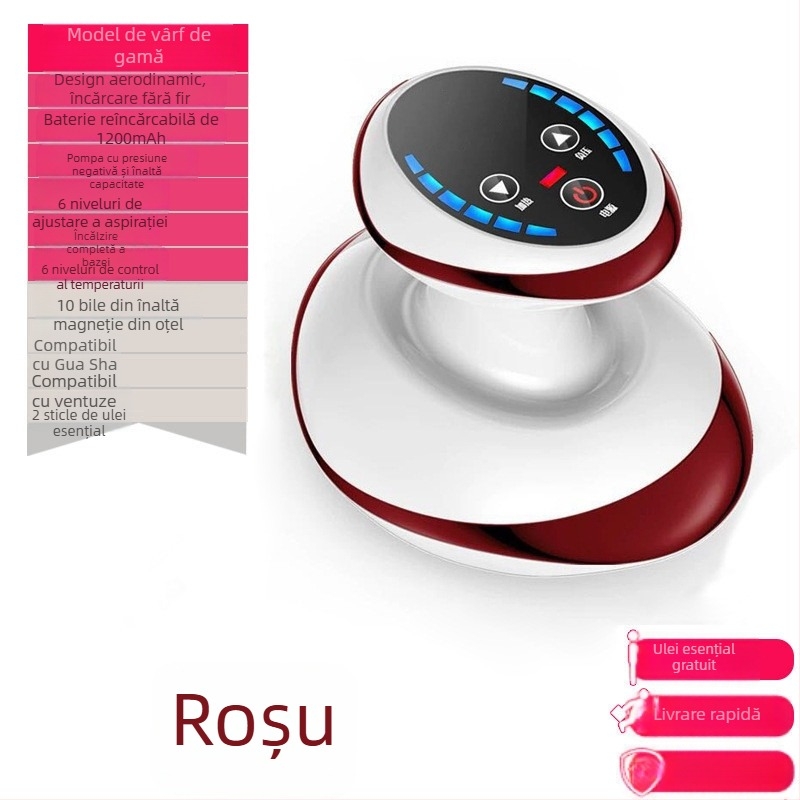 Dispozitiv electric de masaj cu ventuze și presiune negativă, model SWN-3301, alimentare USB, temperatură reglabilă 35–42°C, carcasă ABS, baterie 1200mAh