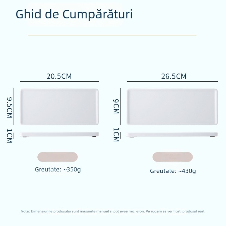 Tavă pătrată din porțelan pentru bijuterii, baie și deserturi – compatibilă cu microunde, finisaj glazurat, imprimare logo, personalizare disponibilă