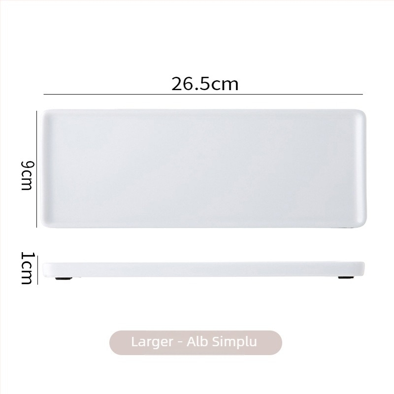 Tavă pătrată din porțelan pentru bijuterii, baie și deserturi – compatibilă cu microunde, finisaj glazurat, imprimare logo, personalizare disponibilă