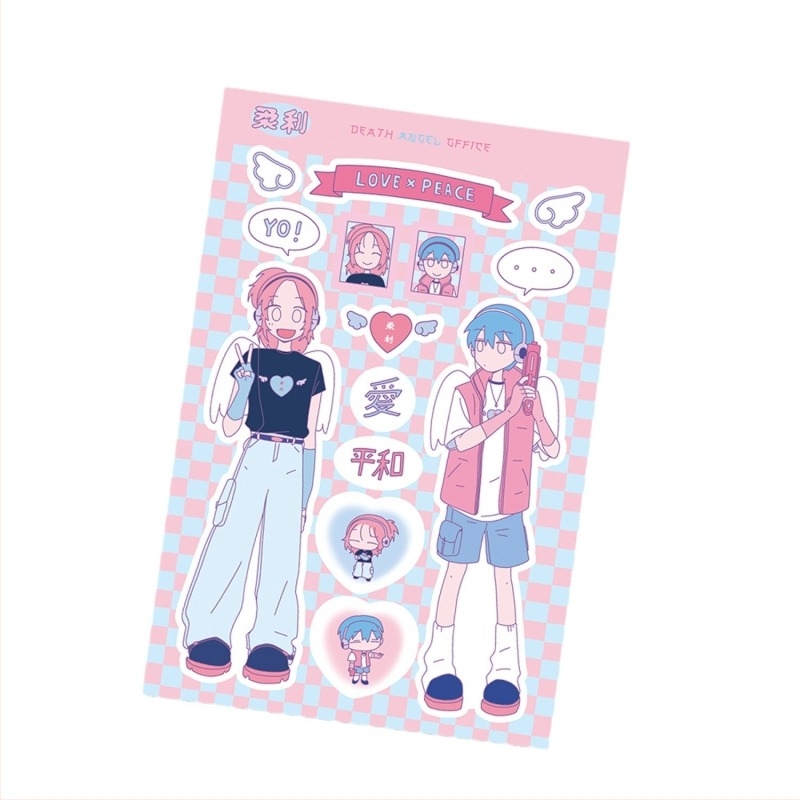 Autocolante cu personaje în stil Polaroid pentru husă de telefon DIY și decorarea iPad-ului, hârtie sintetică, imprimare UV, stil coreean