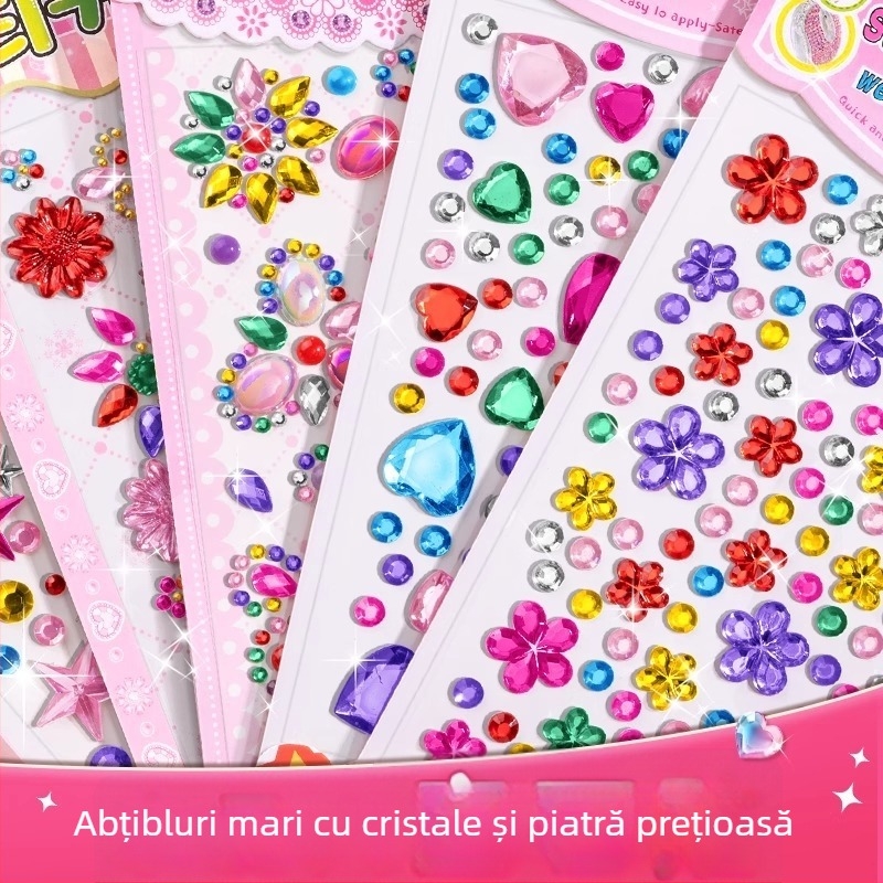 Friendly Set de autocolante pentru copii: 3D în relief, cu pietre cristal, pentru telefoane și jurnale — Material: Alt; Stil: Cartoon; Meșteșug: Autocolant; Cod produs XY-800-4Z
