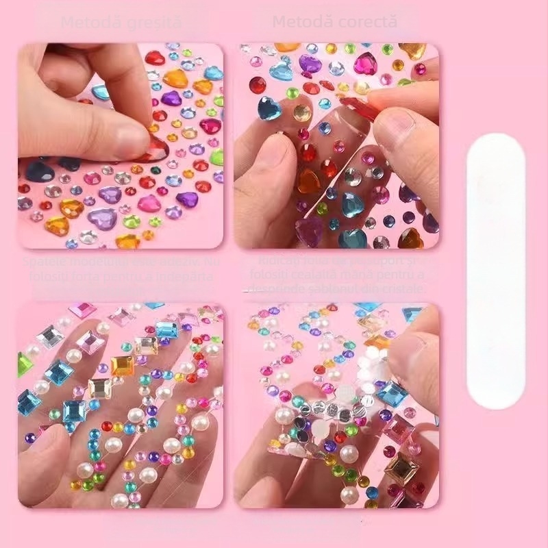 Friendly Set de autocolante pentru copii: 3D în relief, cu pietre cristal, pentru telefoane și jurnale — Material: Alt; Stil: Cartoon; Meșteșug: Autocolant; Cod produs XY-800-4Z