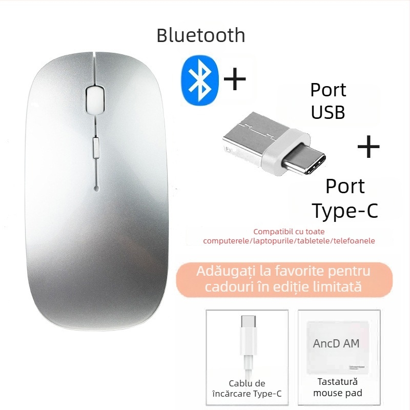 Diansen 8898 Mouse Bluetooth Wireless cu 3 butoane, 1600 DPI, Plug-and-Play pentru MacBook