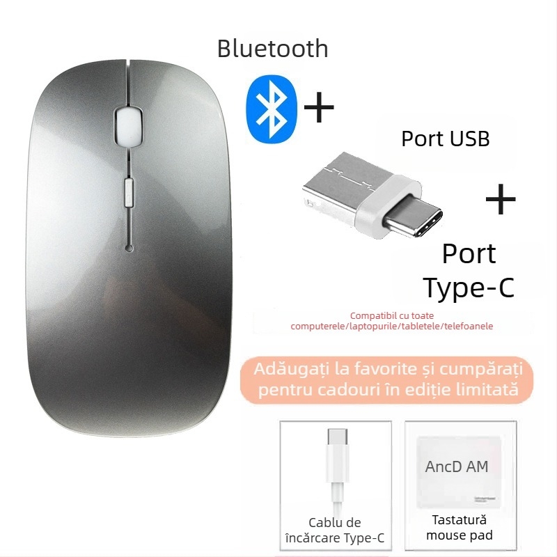Diansen 8898 Mouse Bluetooth Wireless cu 3 butoane, 1600 DPI, Plug-and-Play pentru MacBook