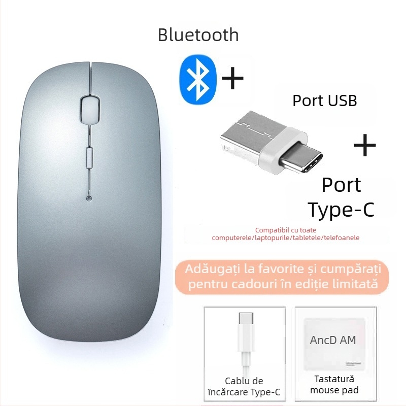 Diansen 8898 Mouse Bluetooth Wireless cu 3 butoane, 1600 DPI, Plug-and-Play pentru MacBook
