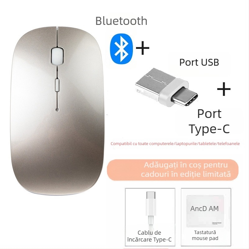 Diansen 8898 Mouse Bluetooth Wireless cu 3 butoane, 1600 DPI, Plug-and-Play pentru MacBook