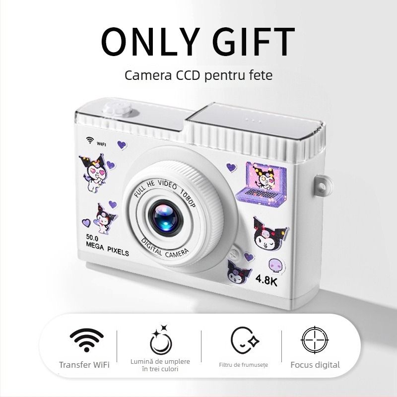 Cameră digitală retro CCD cu zoom optic 3x, model de intrare, senzor CCD