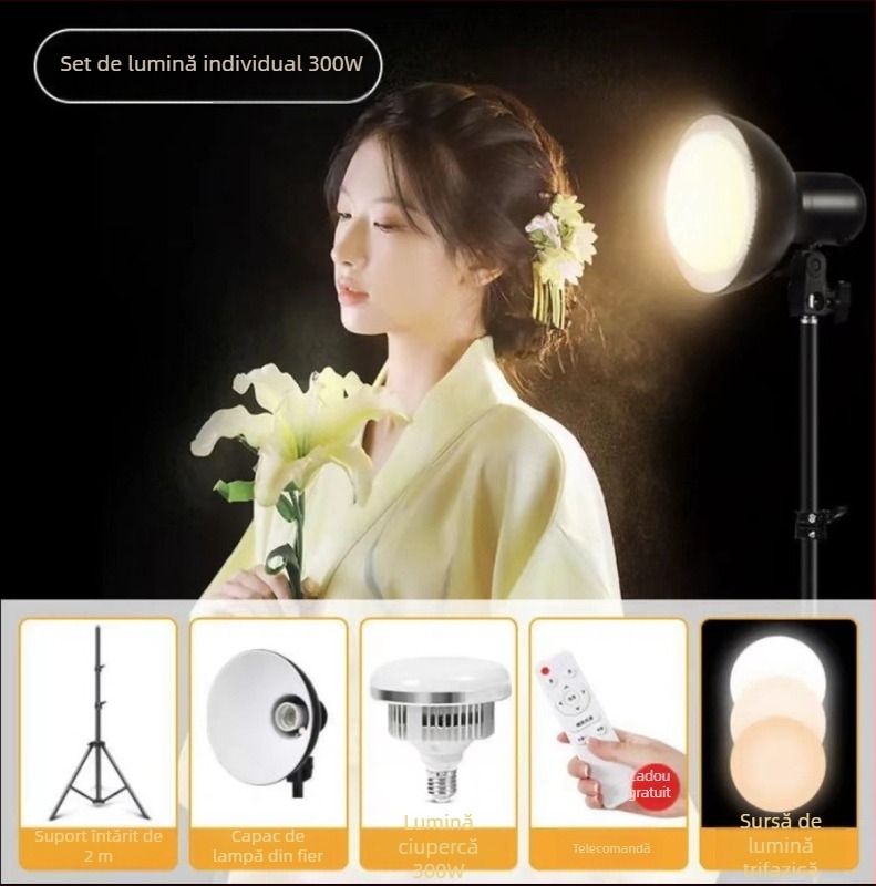 Lumină de fill pentru fotografie – puterea sursei de lumină 6500, 220V, modelul 015, utilizare verticală, reglaj în mai multe trepte