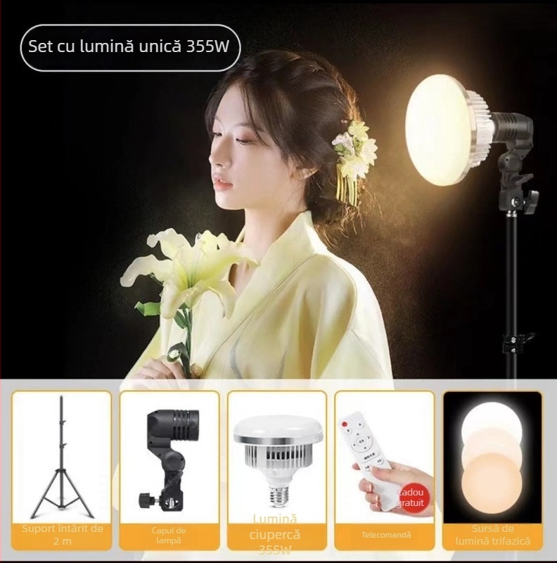 Lumină de fill pentru fotografie – puterea sursei de lumină 6500, 220V, modelul 015, utilizare verticală, reglaj în mai multe trepte