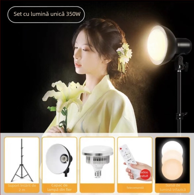 Lumină de fill pentru fotografie – puterea sursei de lumină 6500, 220V, modelul 015, utilizare verticală, reglaj în mai multe trepte