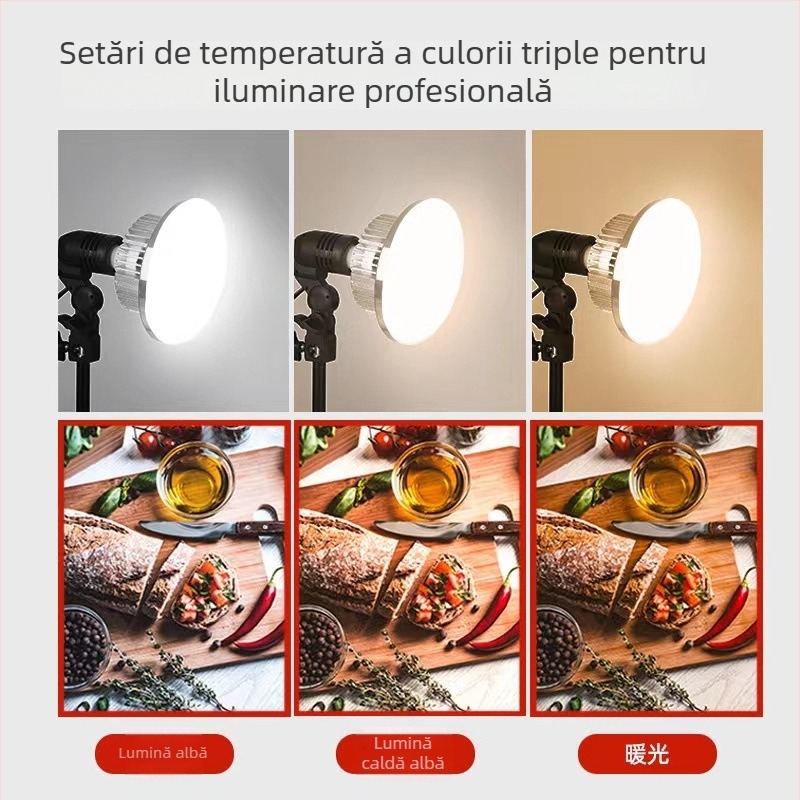 Lumină de fill pentru fotografie – puterea sursei de lumină 6500, 220V, modelul 015, utilizare verticală, reglaj în mai multe trepte