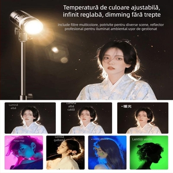 JY-912 Lumină de completare mini cu telecomandă pentru filmări verticale, iluminare de studio suspendată 150W+