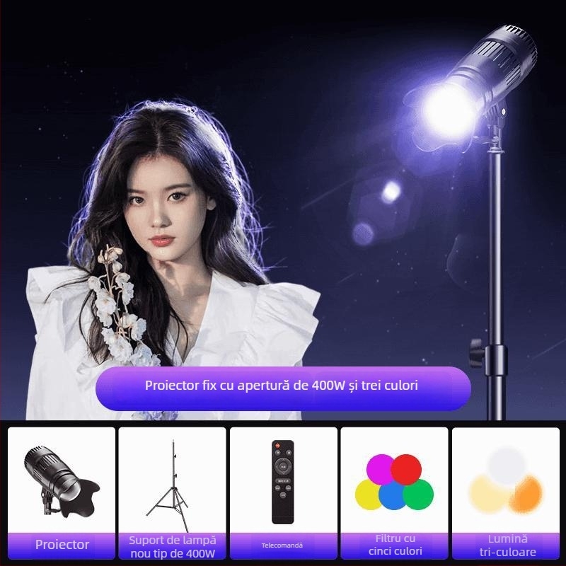 JY-912 Lumină de completare mini cu telecomandă pentru filmări verticale, iluminare de studio suspendată 150W+