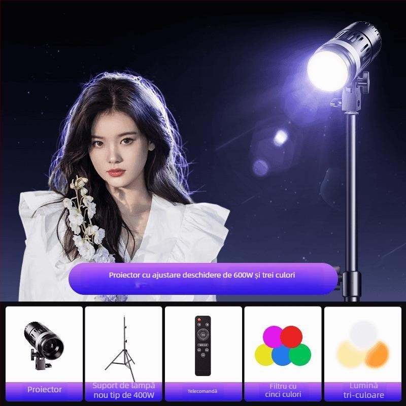 JY-912 Lumină de completare mini cu telecomandă pentru filmări verticale, iluminare de studio suspendată 150W+