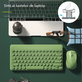 Set tastatură și mouse Bluetooth fără fir, tastatură mecanică, fără iluminare, nu este rezistent la apă