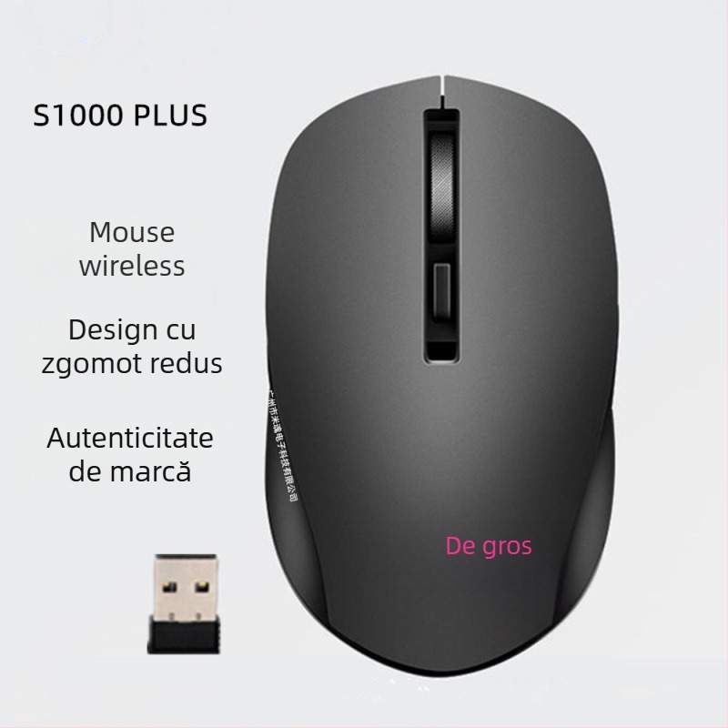 Mouse LM106G fără fir, USB, conexiune 2.4G, 1000 DPI, 3 butoane, design ergonomic