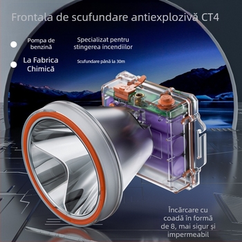 Frontala LED pentru scufundări, impermeabilă, 10000mAh, 300W, rază de peste 500 m