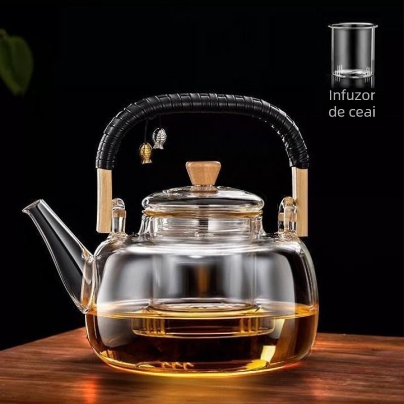 Ceainic din sticlă pentru ceai, rezistent la temperaturi înalte, capacitate 4 L sau mai mult, 380V / 1000W, control de tip computer