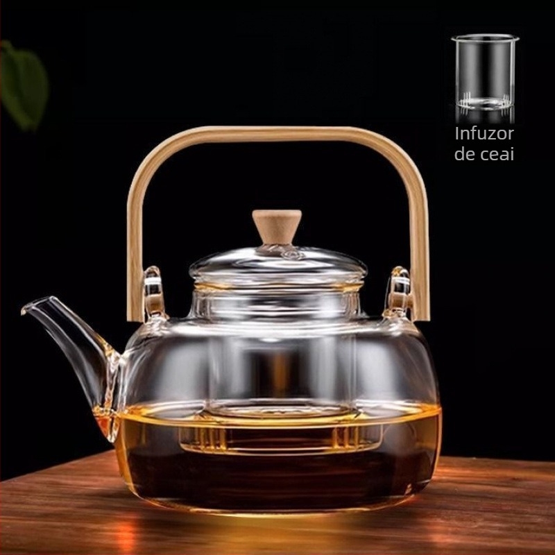 Ceainic din sticlă pentru ceai, rezistent la temperaturi înalte, capacitate 4 L sau mai mult, 380V / 1000W, control de tip computer