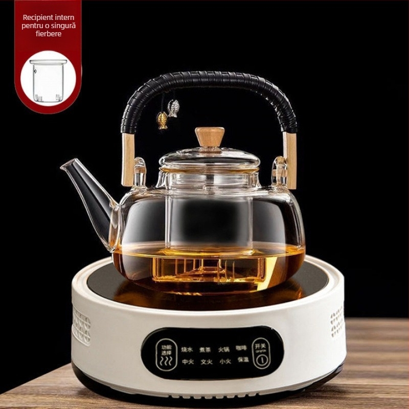 Ceainic din sticlă pentru ceai, rezistent la temperaturi înalte, capacitate 4 L sau mai mult, 380V / 1000W, control de tip computer