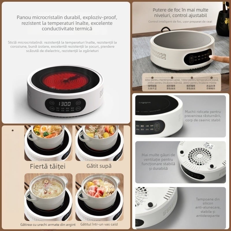 Ceainic din sticlă pentru ceai, rezistent la temperaturi înalte, capacitate 4 L sau mai mult, 380V / 1000W, control de tip computer