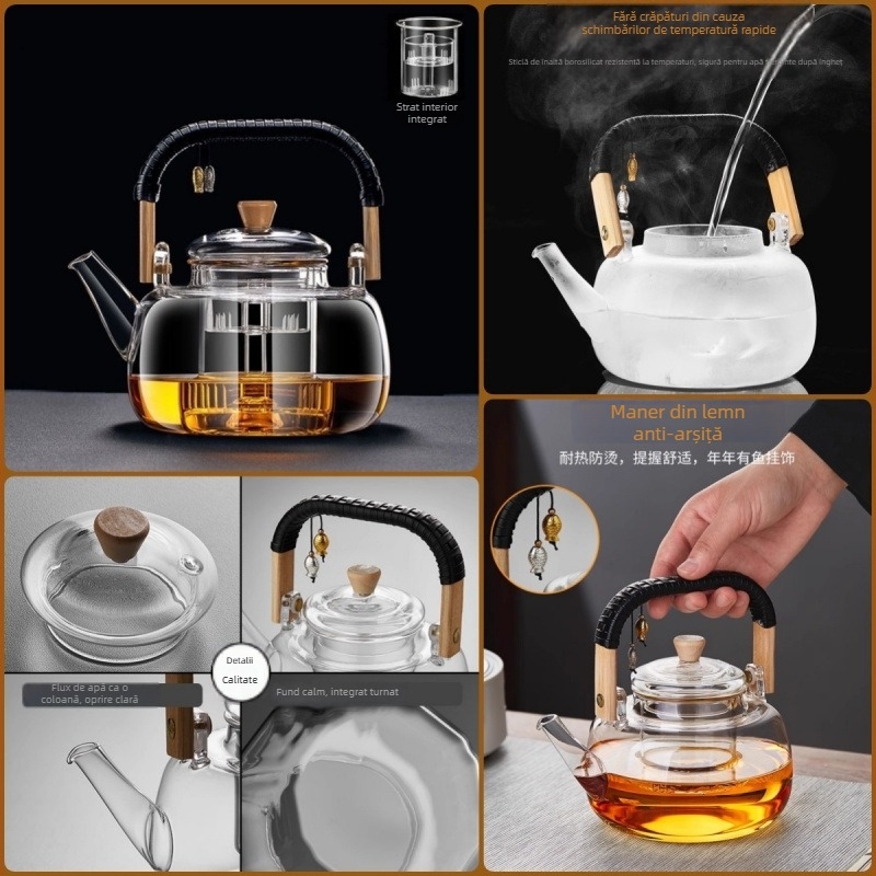 Ceainic din sticlă pentru ceai, rezistent la temperaturi înalte, capacitate 4 L sau mai mult, 380V / 1000W, control de tip computer