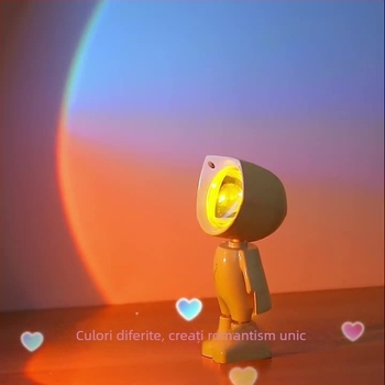 Lampa robot pentru apus cu atmosferă de astronaut, iluminator pentru fotografie, baterie încorporată, montaj pe birou