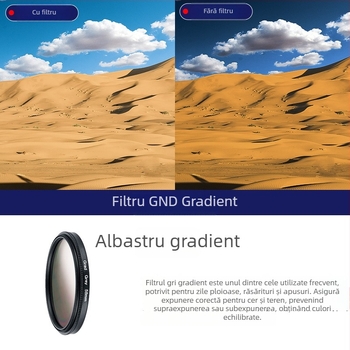 Set filtru gradient 5-în-1 pentru cameră SLR, montaj universal, include 3 lavete de curățare, procesare OEM
