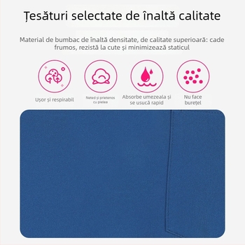 Set scrubs medical unisex – uscare rapidă, anti-static, top cu mâneci scurte și decolteu în V, pantaloni, amestec poliester-spandex (≥95% poliester), evacuare umezeală