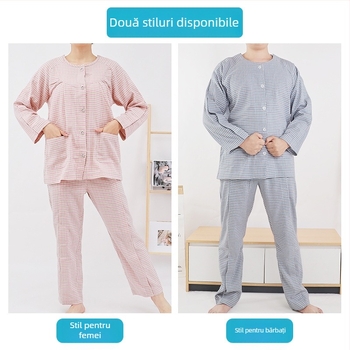 Jingruikang Îmbrăcăminte de îngrijire medicală, unisex, 95% bumbac, mâneci Raglan, guler rotund, lungime 80–100 cm, primăvară/toamnă