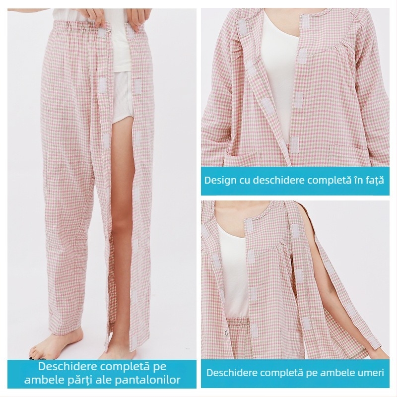 Jingruikang Îmbrăcăminte de îngrijire medicală, unisex, 95% bumbac, mâneci Raglan, guler rotund, lungime 80–100 cm, primăvară/toamnă