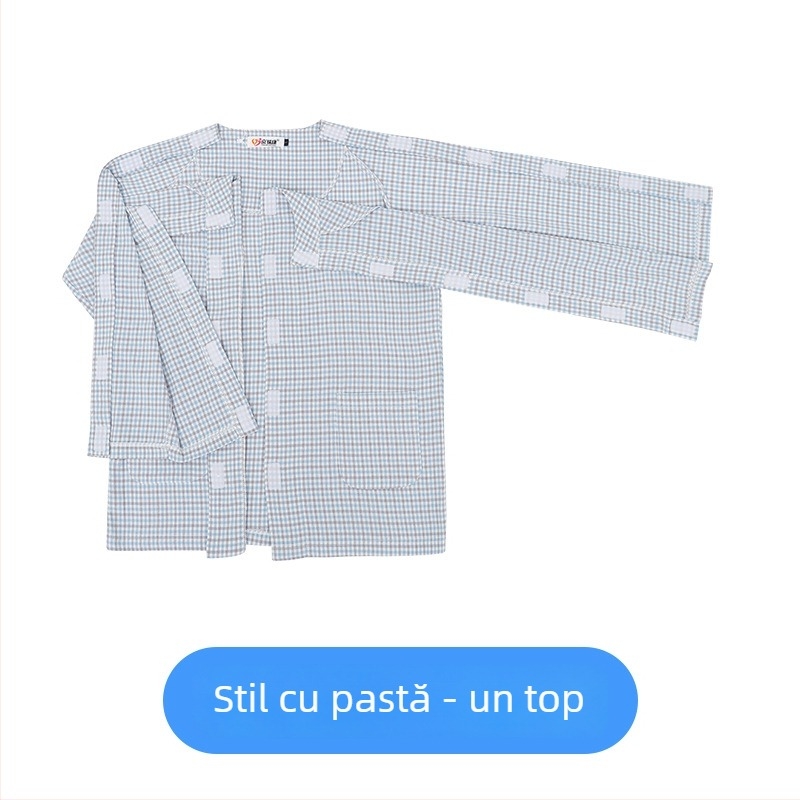 Jingruikang Îmbrăcăminte de îngrijire medicală, unisex, 95% bumbac, mâneci Raglan, guler rotund, lungime 80–100 cm, primăvară/toamnă