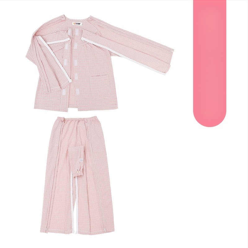 Jingruikang Îmbrăcăminte de îngrijire medicală, unisex, 95% bumbac, mâneci Raglan, guler rotund, lungime 80–100 cm, primăvară/toamnă