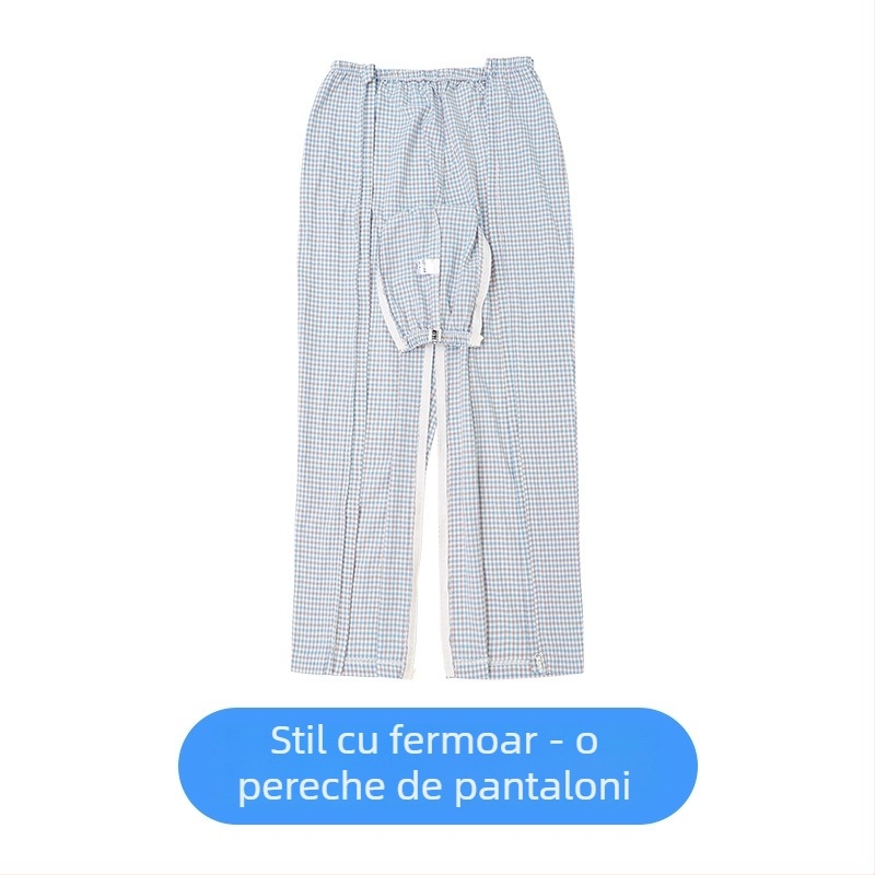 Jingruikang Îmbrăcăminte de îngrijire medicală, unisex, 95% bumbac, mâneci Raglan, guler rotund, lungime 80–100 cm, primăvară/toamnă