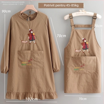 Șorț cu mâneci, Taslan material, protecție împotriva murdăriei, stil modern, model desen animat