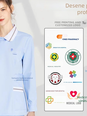 Set de două piese pentru uniformă medicală – Bluza și pantalon, mâneci scurte, guler rotund, material cu absorbție a umezelii (Bumbac 30–50%, Poliester 50–70%; Mâneci standard; Lungime standard)