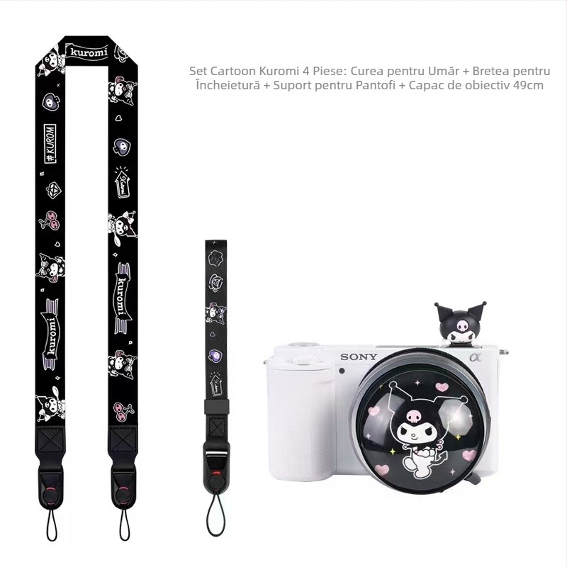 Set accesorii cameră: curea încheietură, curea umăr, capac obiectiv, capac hot shoe (Model: Wrist strap, Shoulder strap, Lens cap, Hot shoe cap; Lansare: 2025; Categoria livrării: Spot goods)