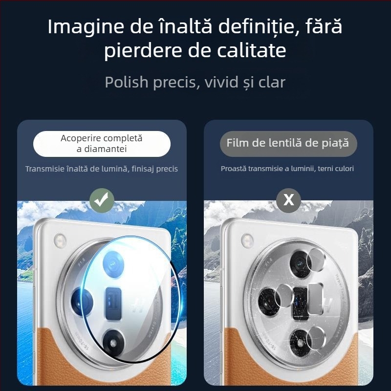 Film pentru obiectiv din sticlă temperată pentru Oppo Find X8 Pro / Find X8S / Find X7 – claritate HD, protecție obiectiv
