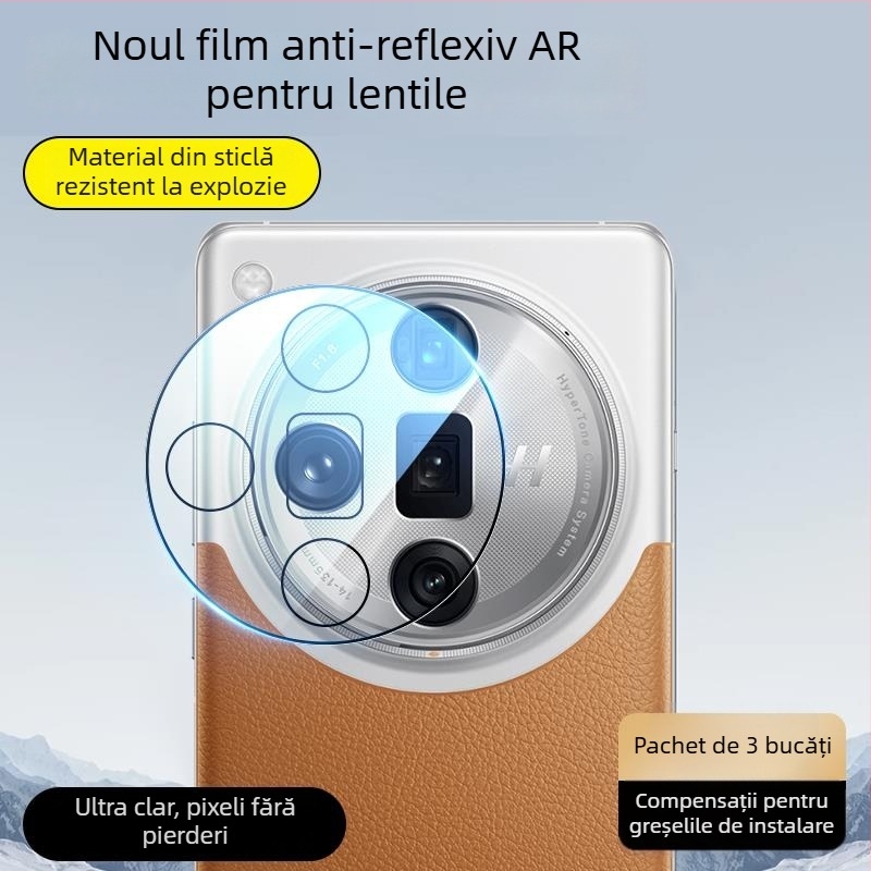 Film pentru obiectiv din sticlă temperată pentru Oppo Find X8 Pro / Find X8S / Find X7 – claritate HD, protecție obiectiv