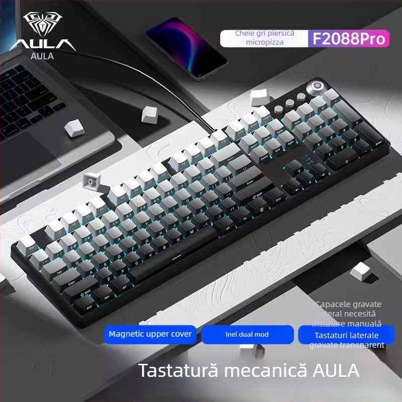 Tarantula F2088pro Tastatură mecanică pentru jocuri — 108 taste, cablu, switchuri mecanice, ABS injecție dublă, garanție de 1 an