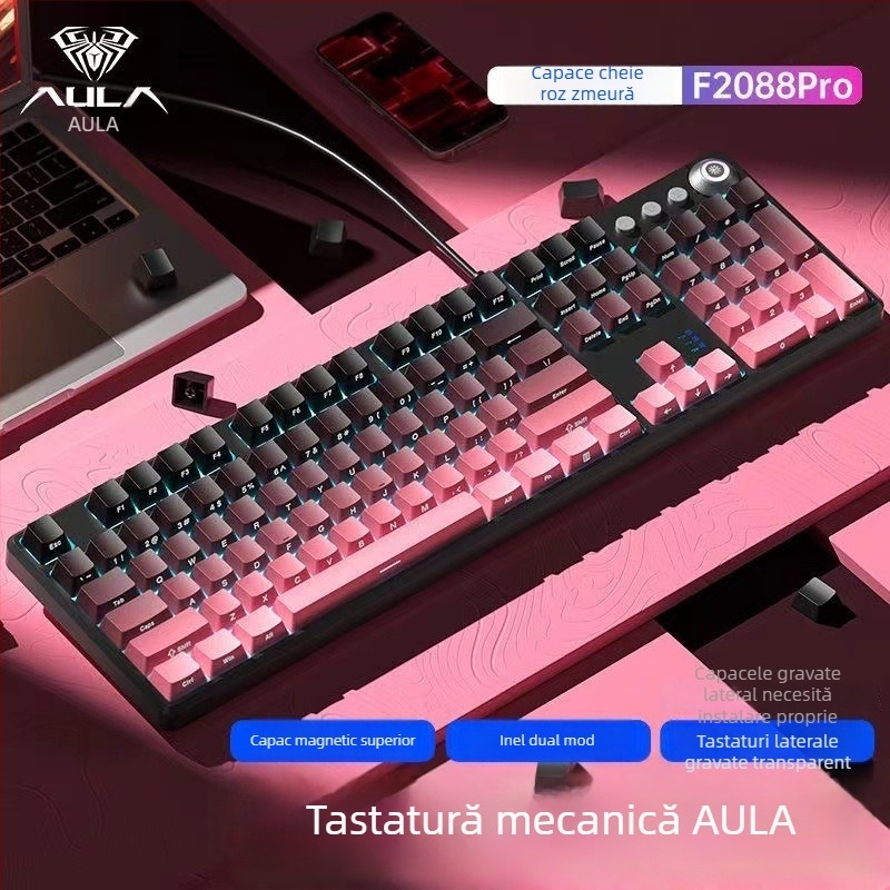 Tarantula F2088pro Tastatură mecanică pentru jocuri — 108 taste, cablu, switchuri mecanice, ABS injecție dublă, garanție de 1 an