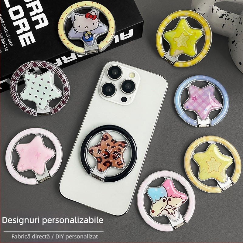 Suport pentru telefon de birou cu mecanism magnetic pliabil, universal pentru telefoane mobile, plastic, montaj pe spate (mecanism magnetic pliabil; universal pentru telefoane; plastic; montaj pe spate)