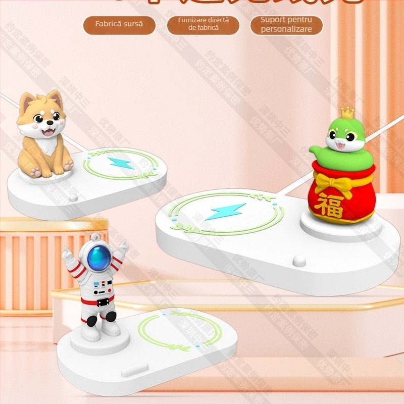 Încărcător wireless Unicorn – Personalizat, imagine IP imprimată 3D, încărcare magnetică, QC2.0, 15W