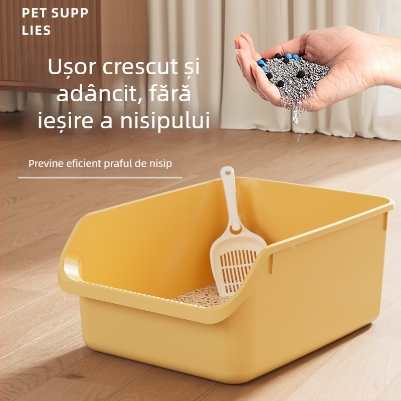 Vas de nisip pentru pisici, design semiînchis, anti-vărsat, pentru pisici și câini, PP material, Berry brand