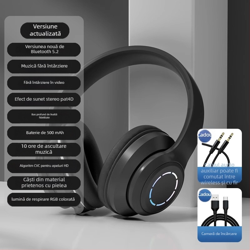 Nothing căști Bluetooth pentru cap cu control vocal, Bluetooth 5.2 fără întârziere, stil sport, autonomie baterie până la 4 ore