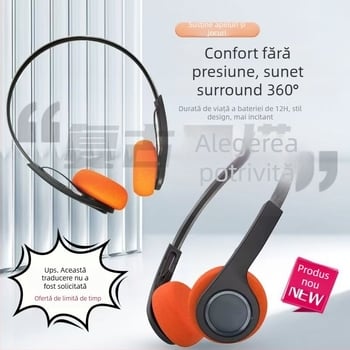 Casca de gaming Bluetooth 5.0, pe cap, sunet stereo cu bas puternic, autonomie baterie peste 8 ore