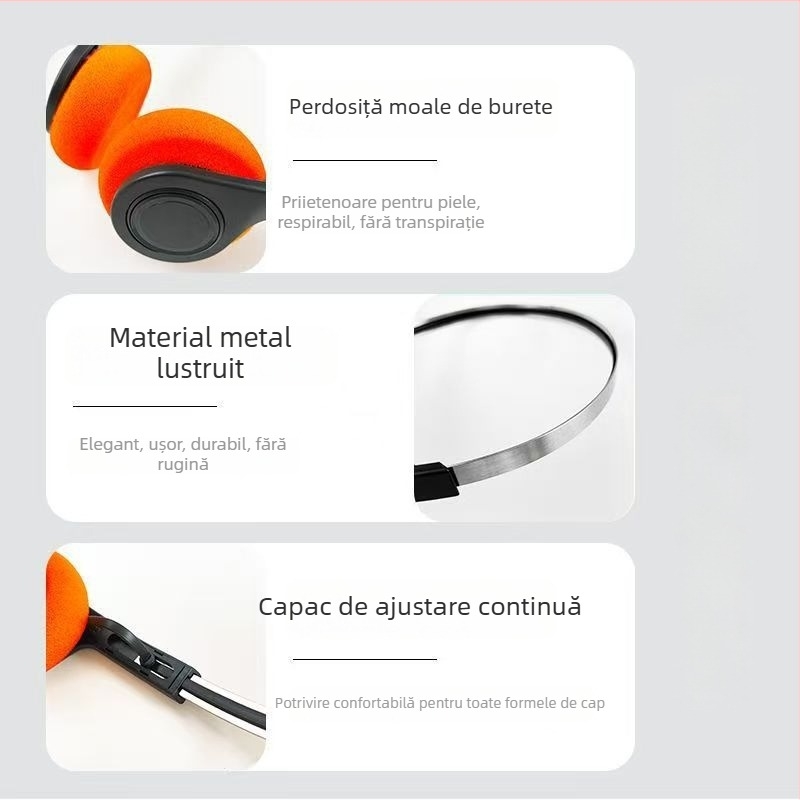 Casca de gaming Bluetooth 5.0, pe cap, sunet stereo cu bas puternic, autonomie baterie peste 8 ore