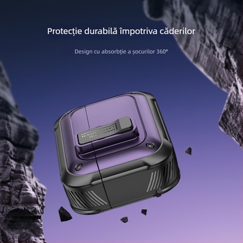 Husă de protecție AirPods Pro 2 și AirPods 4 — carcasă rigidă TPU+PC, închidere magnetică, turnare prin injecție