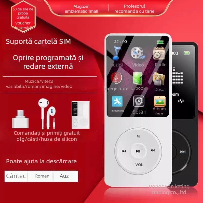Versiune pentru studenți MP3/MP4/MP5 compact cu slot pentru card și difuzor extern