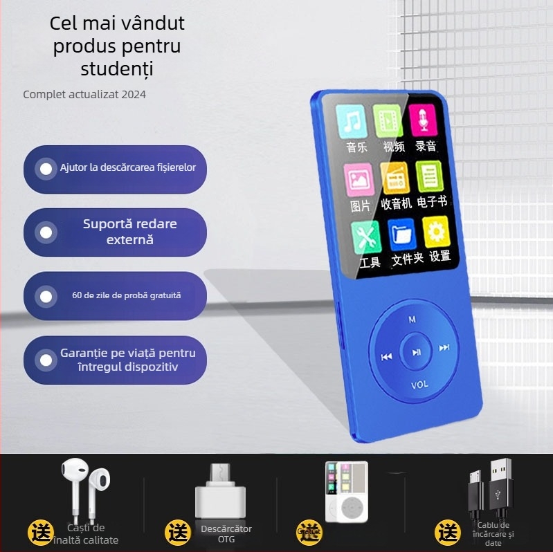 Versiune pentru studenți MP3/MP4/MP5 compact cu slot pentru card și difuzor extern